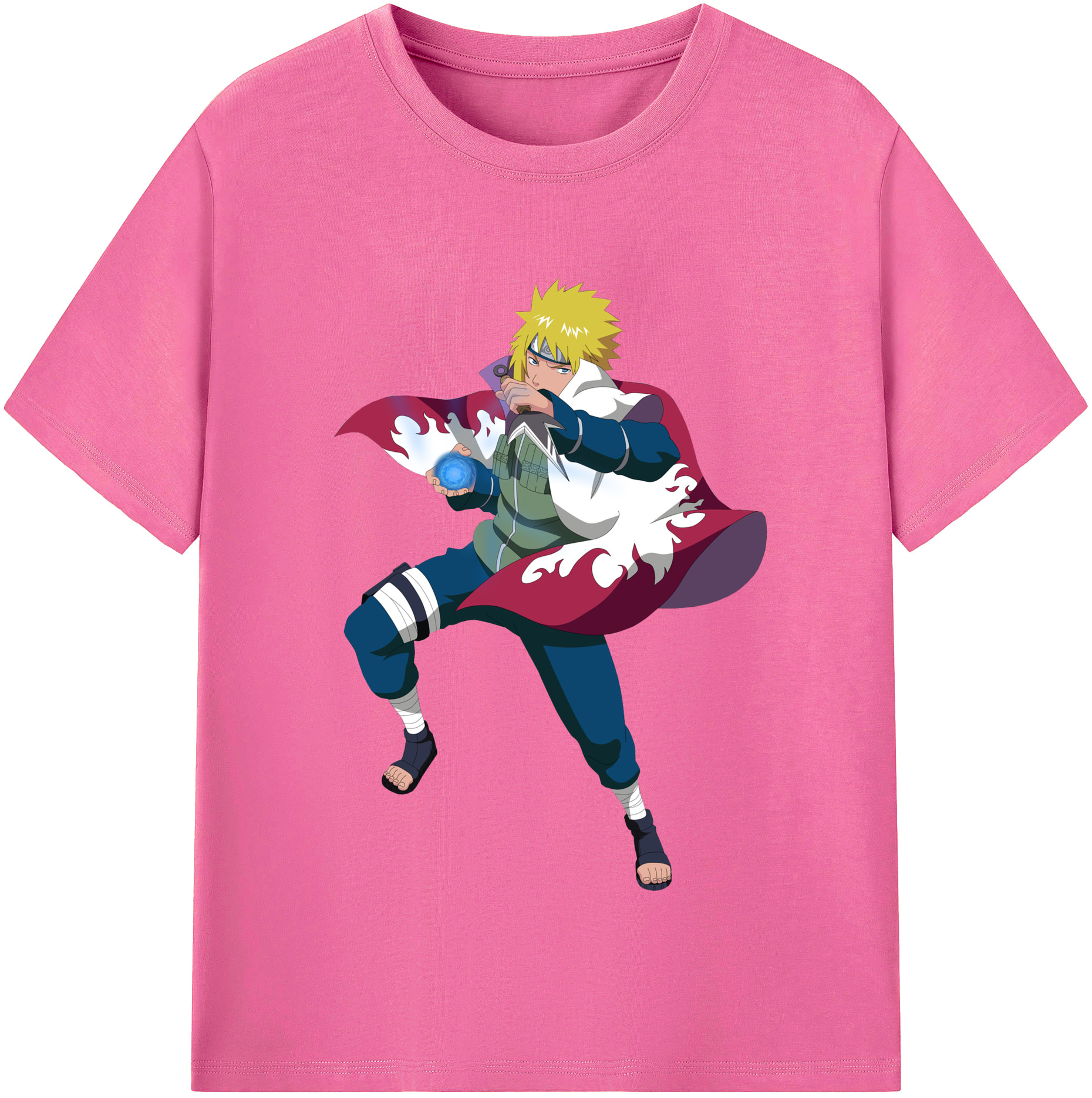 （画像用） NARUTO -ナルト- 波風 ミナト Namikaze Minato レディースカジュアルプリントTシャツ（綿100％）